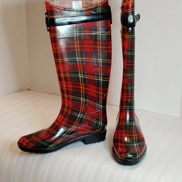 Plaid Women's Rain Boots Lauren Ralph Lauren Size 7B - Picture 5 of 10